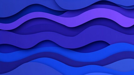 Obraz premium Layered wavy abstract shapes arranged in varying shades of blue