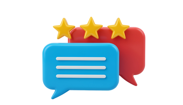 3D Customer Review Icon - Feedback, Rating, Testimonial Symbol