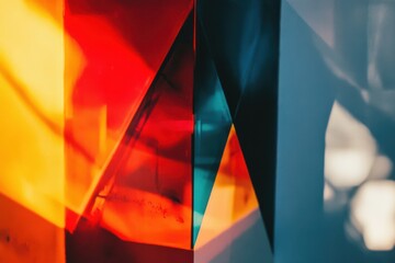 Colorful Abstract Shapes with Light Reflections in Modern Design
