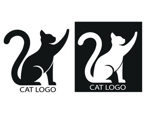 cat logo design, perfect for branding, pet businesses, and creative projects. High-quality vector graphic, black and white cat logo