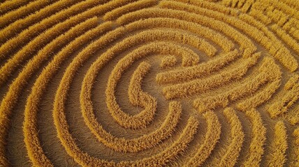 Fototapeta premium High-resolution aerial farmland wallpaper showcasing the geometric beauty of cultivated fields, rich textures, and natural patterns across a sprawling rural landscape. 