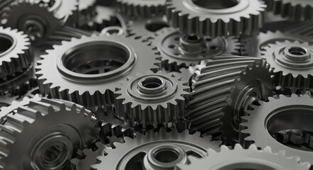 Interlocking Gears and Cogs in Industrial Machinery Illustration, Perfect for Engineering and Mechanical Applications.