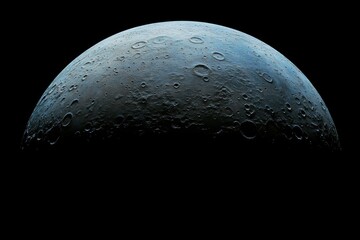 Detailed Close-Up of the Moon's Surface with Craters and Shadows