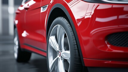 Close-up of a Stunning Red Car's Exterior