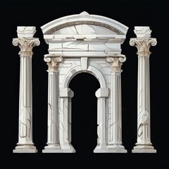 Naklejka premium the AI Image Generator, Ancient Greek Temple Architectural Columns