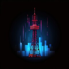 the AI Image Generator, Telecommunication Tower Against a Scenic