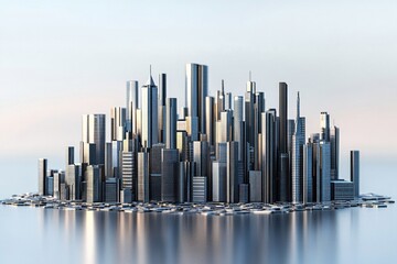 Futuristic Urban Skyline with Modern Architectural Structures