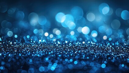 Lighting accents defocused among blue-toned glittering particles.