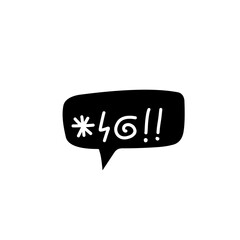 Swear word speech bubble icon