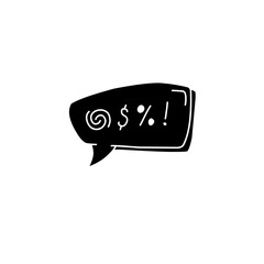 Swear word speech bubble icon