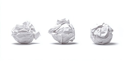 Fototapeta premium Crumbled Paper Balls: A Minimalist Still Life Study