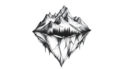 Floating mountain island