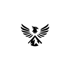 Vector logo eagle and mountain