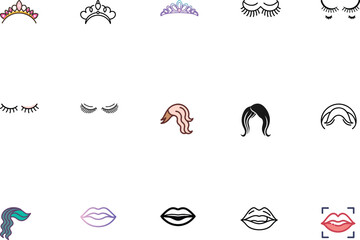 Fototapeta premium Beauty Icon Exclusive Bundle Premium Beauty And Style Icons Collection.