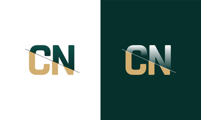Obraz premium Letter CN and NC cutting and linked logo with Creative monogram logo design