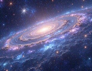 A stunning spiral galaxy illuminated by stars