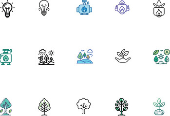 Dynamic Energy Icons bundle Set.