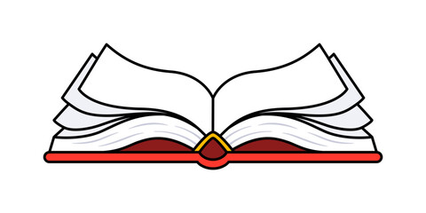 Vector Open Book Flat Design Illustration