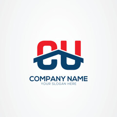 CU or UC Creative Modern Letters Logo Design Element