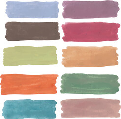 set of watercolor paint strokes