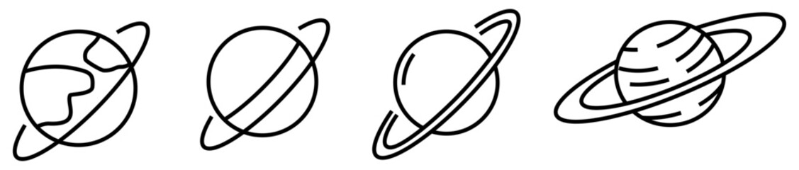 Saturn the Planet icons set editable stroke  © Riki Rudd