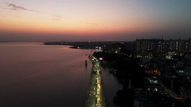 bhopal city evening aerial view