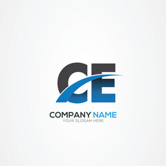 CE or EC Letter Logo Design with a Creative Cut Creative logo design