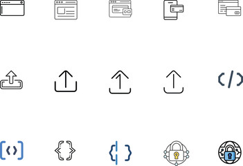 Fototapeta premium Comprehensive Internet And Connectivity Icons Bundle Digital Networking And Communication Symbols.