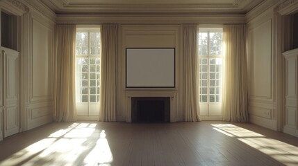 Sunlit Elegance: A Grand Room Basking in Golden Light