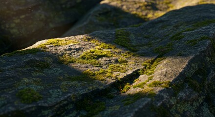 green moss on the rocks Texture 