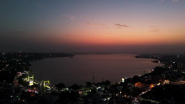 bhopal city evening aerial view