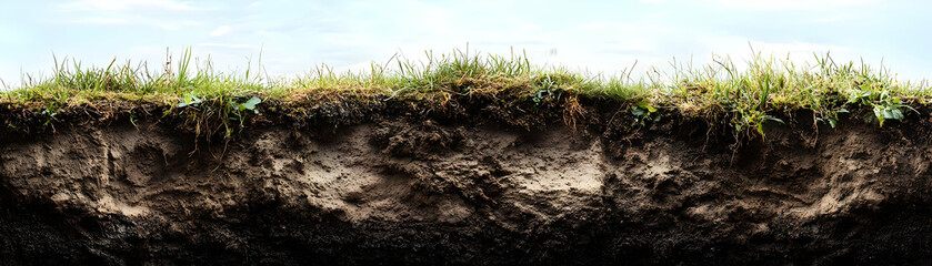 Fototapeta premium Cross Section Soil Texture Background Image