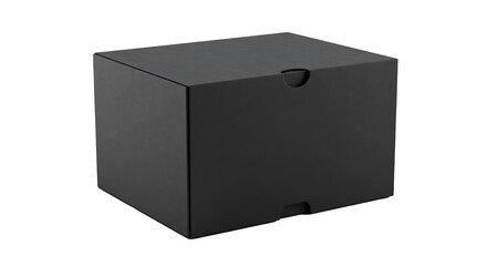 Black cardboard box isolated on white background 