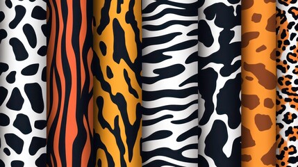 Wild geometric safari patterns with abstract animal print designs