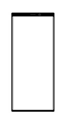 A mobile phone image on a white background with a clipping path to easily separate the object from the scene.