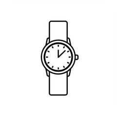 Minimalist wristwatch icon with simple line art design