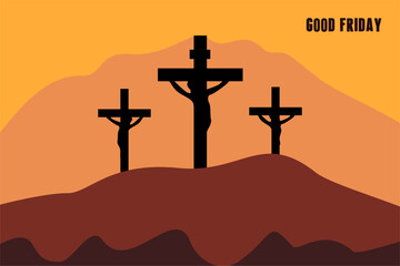 Good friday background with Jesus Christ  illustration vector.