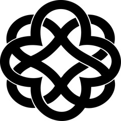 Interwoven Celtic Knot Geometric Symbol