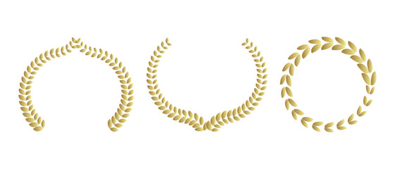 laurel wreath set icon. laurel wreath award icon on white background.