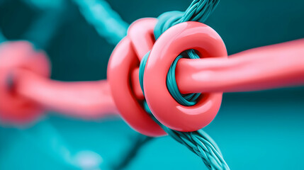 Abstract Pink and Teal Network Connection