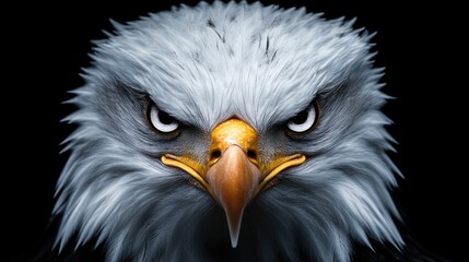 Obraz premium Close-Up Portrait of a Majestic Bald Eagle