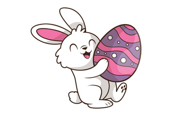 Easter Egg and Bunny Illustration