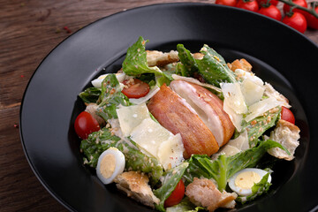 Classic Caesar Salad with Crispy Chicken