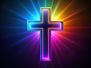 Christian Cross Outline, Minimalist Design