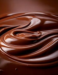 Superfície lisa e cremosa de chocolate derretido com textura brilhante