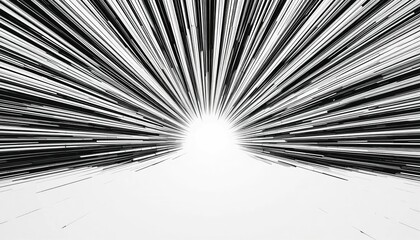 Dynamic burst of light illustrating speed and energy abstract environment digital artwork high-contrast visuals perspective of motion