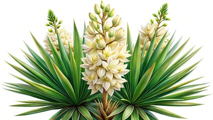 Fototapeta premium New Mexico State Flower - Yucca - Detailed Botanical Illustration