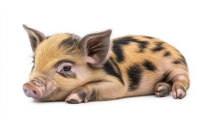 Portrait of a Baby Piglet with Black Spots