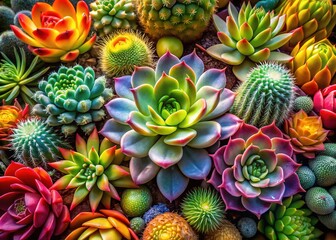 Fototapeta premium Succulent & Cactus Close-up Variety