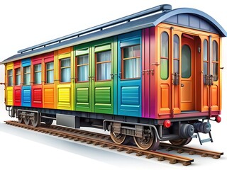 Fototapeta premium Train Car Clipart - Railroad Transportation Illustrations